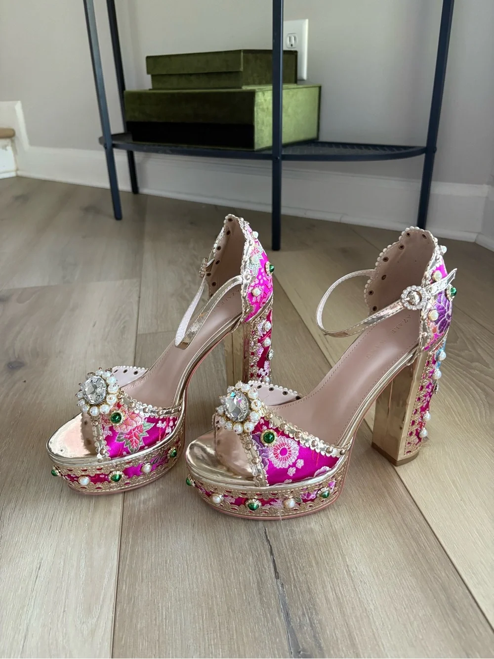 Azalea Wang Cici Embellished Platform Heels | NEW in box
